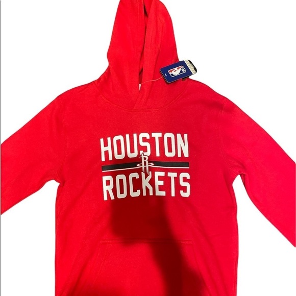 BOYS NBA HOUSTON ROCKETS SWEATSHIRT WITH HOODIE IN RED - Picture 3 of 7